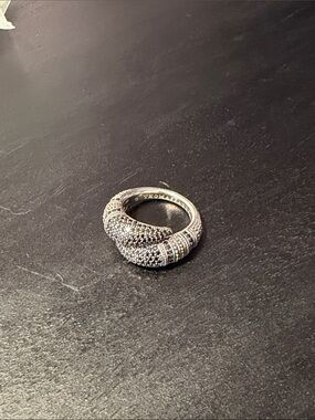 Thomas Sabo Silver Pavé Knot Ring with Textured Bands